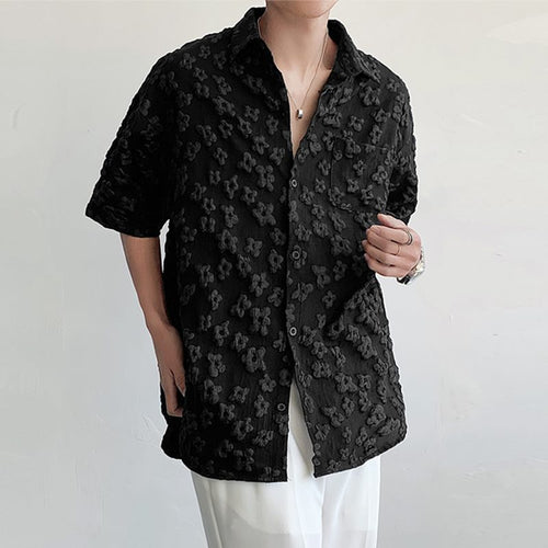 Herren Kurzarmhemd mit floralem Texturmuster EB