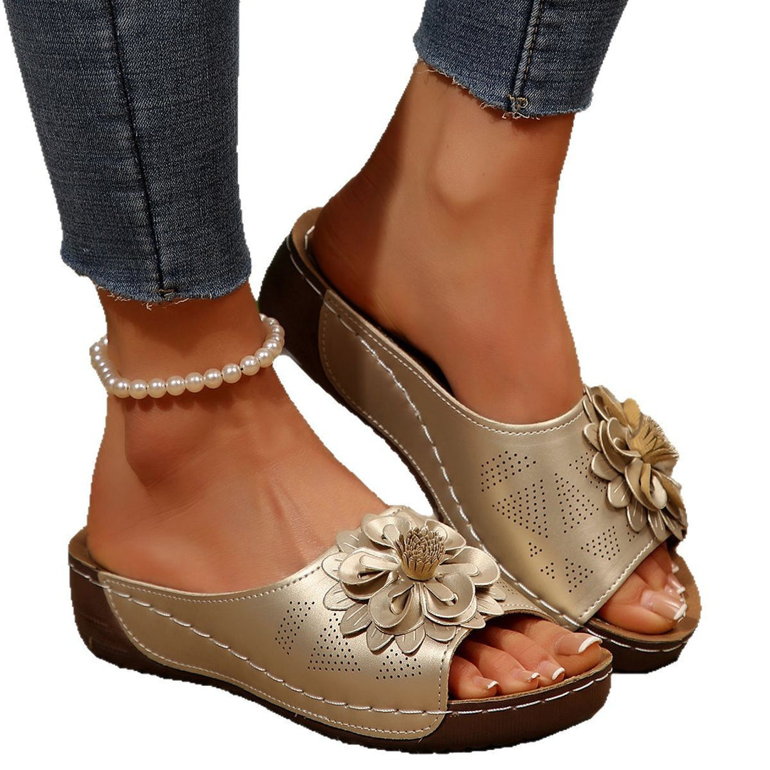 Damen bequeme Sandalen mit floralem Dekor und atmungsaktiver Lochstruktur EB