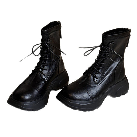 Damen Schnürstiefel mit rutschfester Sohle und probatem Reißverschluss EB
