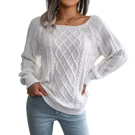 Damen Grobstrickpullover mit raffiniertem Zopfdesign EB
