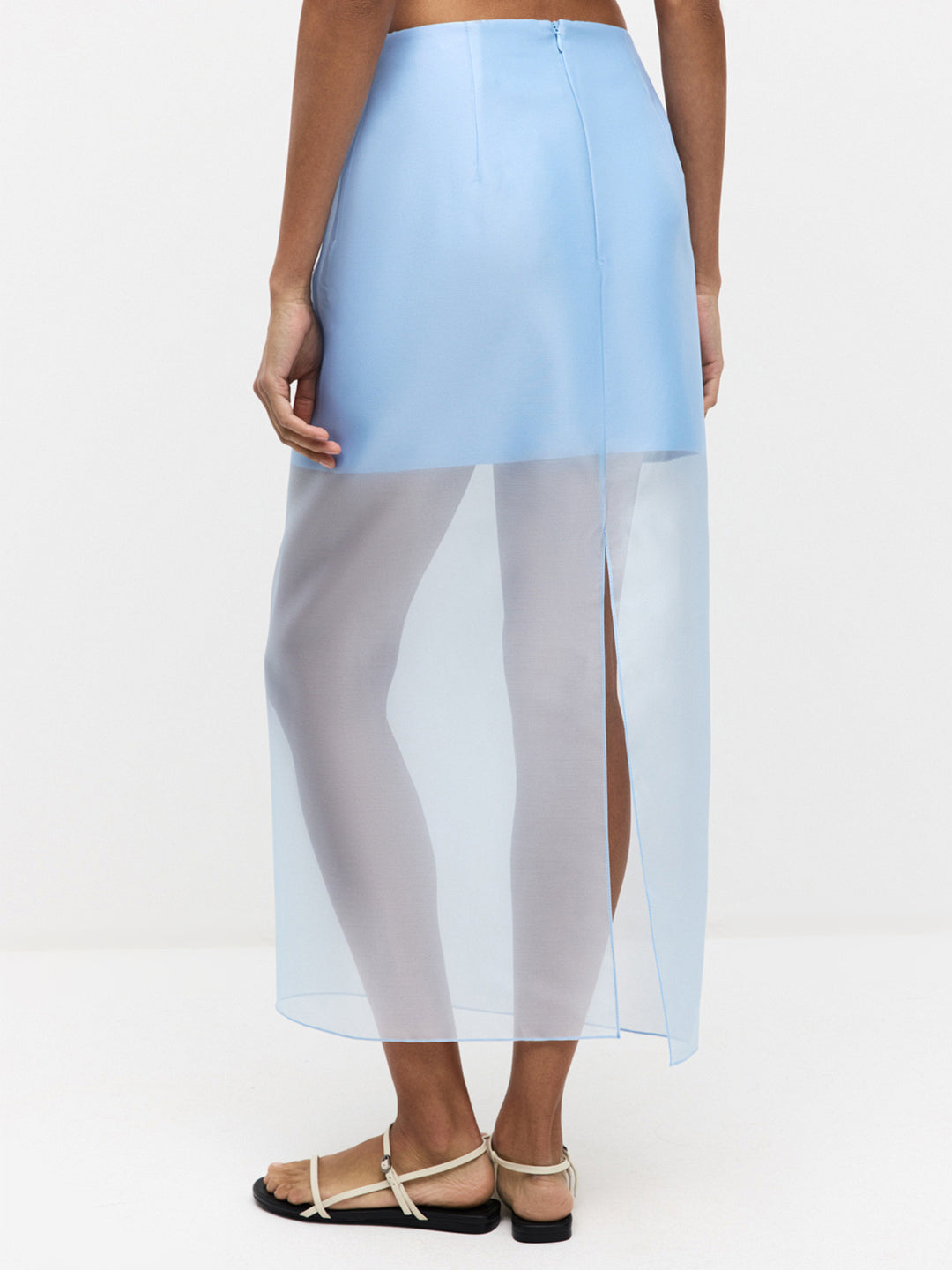 Damen Langer Chiffon-Rock mit seitlichem Schlitz und eleganter Silhouette EB