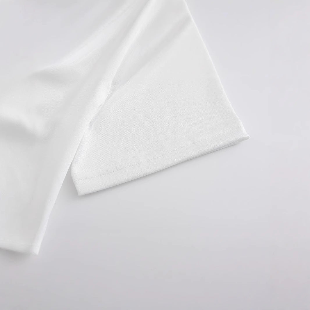Damen Crop-Shirt mit charmantem Schleifenmotiv und astrologischem Druck EB