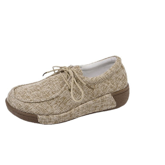 Damen bequeme Halbschuhe mit elastischen Schnürsenkeln und rutschfester Sohle EB