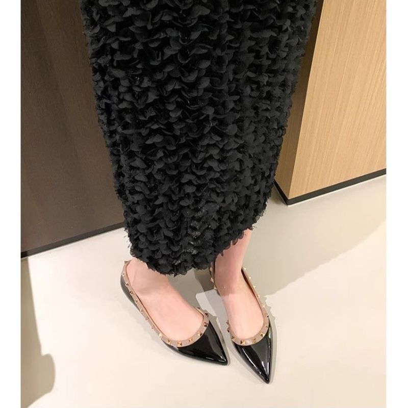 Damen elegante spitze Ballerinas mit glamourösen Verzierungen EB