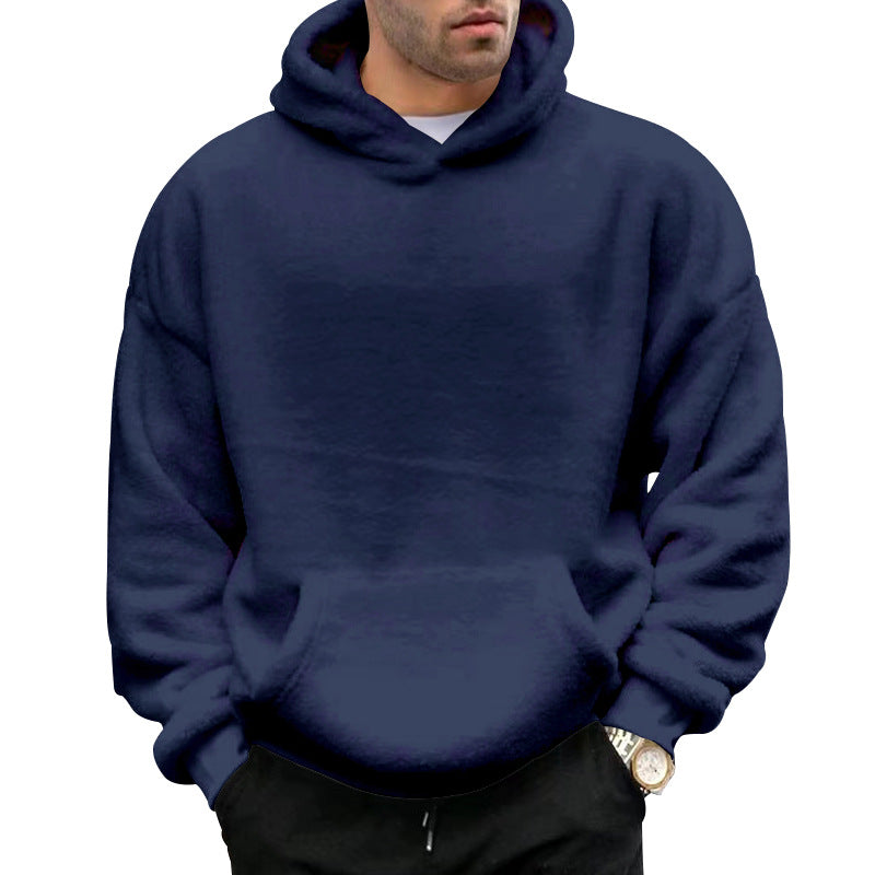Herren nan oversized Fleece-Kapuzenpullover mit Kängurutasche und dropped shoulders EB