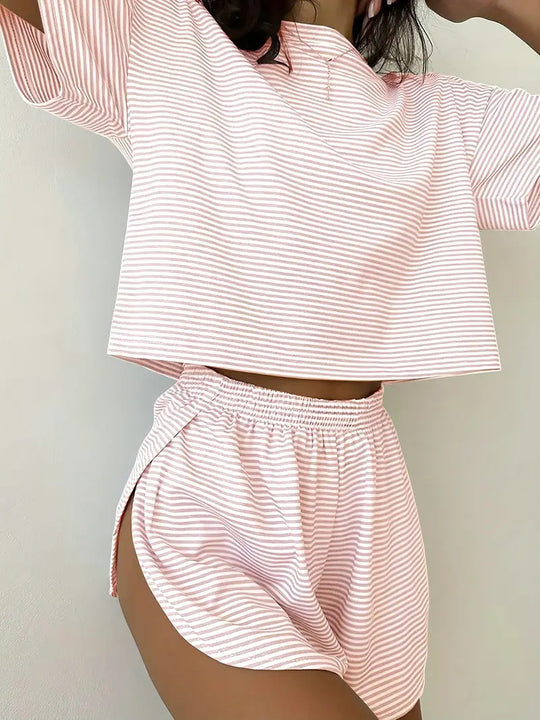 Damen Freizeit-Oberteil und Shorts Set EB