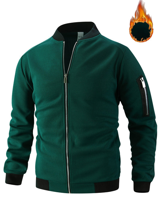 Herren Sportliche Bomberjacke mit Reißverschluss und strukturiertem Design EB