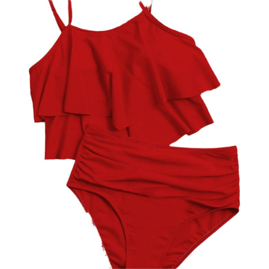 Damen Bikini-Set mit voluminösem Rüschendesign EB