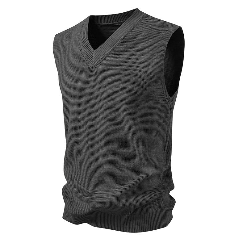 Herren ärmelloser Pullover im strukturierten Design EB