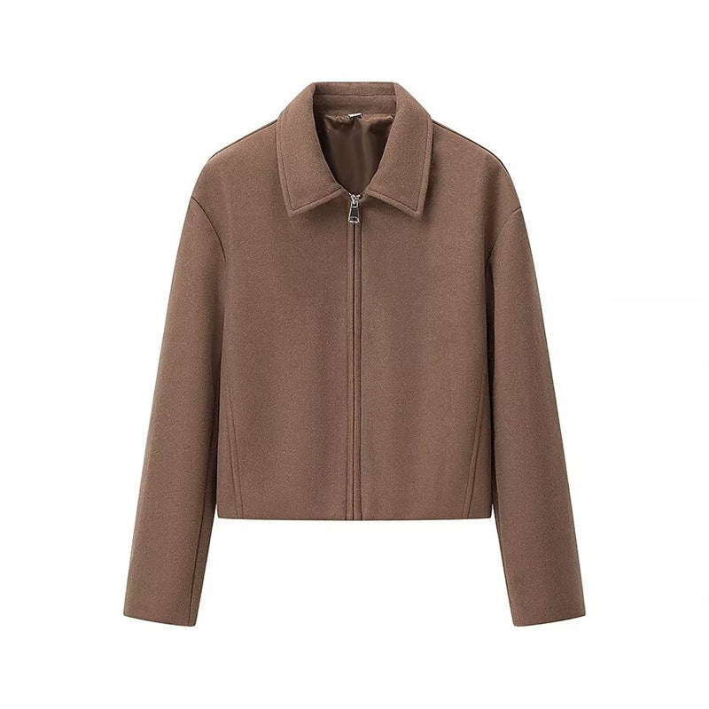 Damen modische Kurzjacke mit Stehkragen EB
