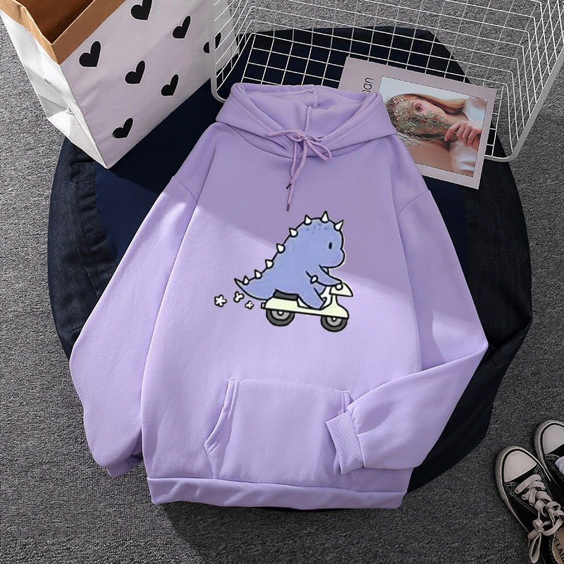 Damen nan Kapuzenpullover im Relaxed-Fit mit botanischer Frucht-Illustration und Kängurutasche EB