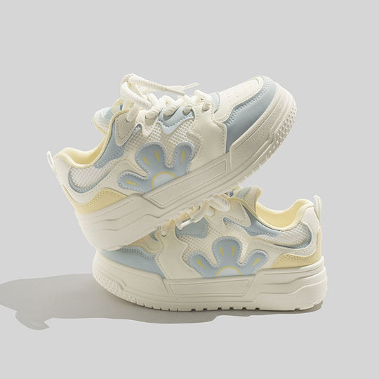 Damen Sportliche Sneakers mit floralem Design und atmungsaktiver Mesh-Oberfläche EB