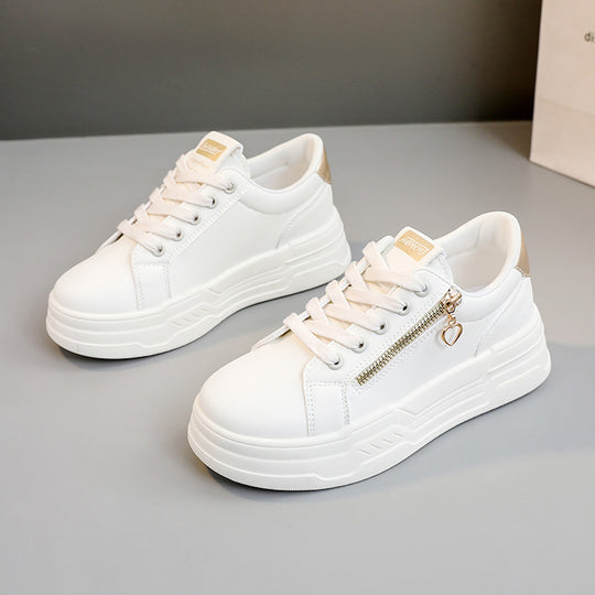 Damen trendige Sneakers mit modischem Reißverschluss und komfortabler Sohle EB