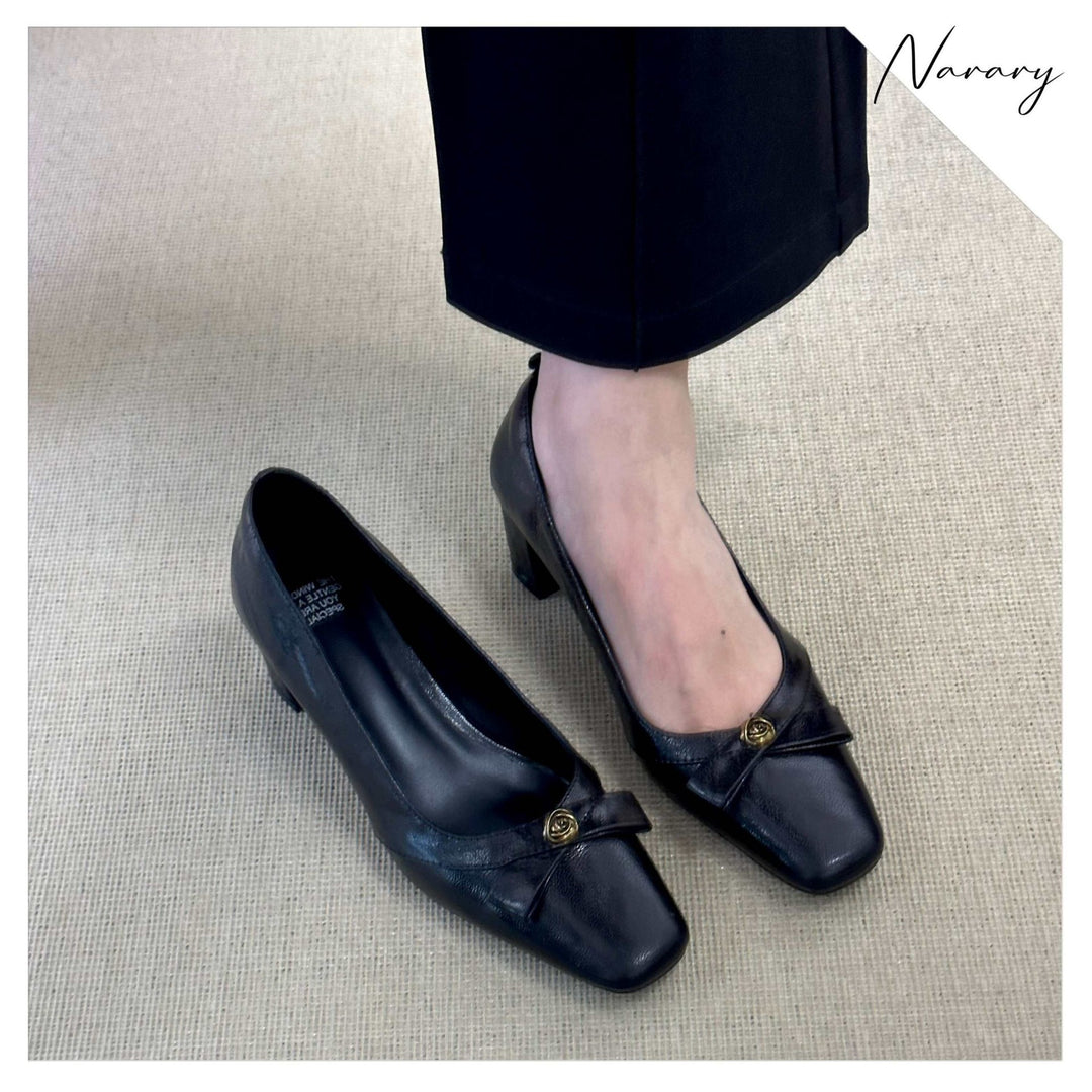 Damen elegante Blockabsatz-Pumps mit modischem Riemchen EB