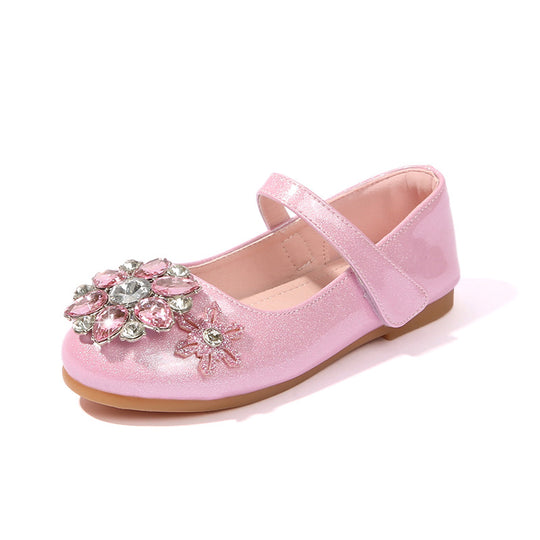 Damen Ballerinas mit glitzernden Blumenapplikationen EB