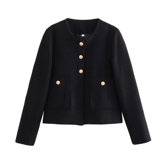 Damen Modische Tweedjacke mit strukturiertem Gewebe EB