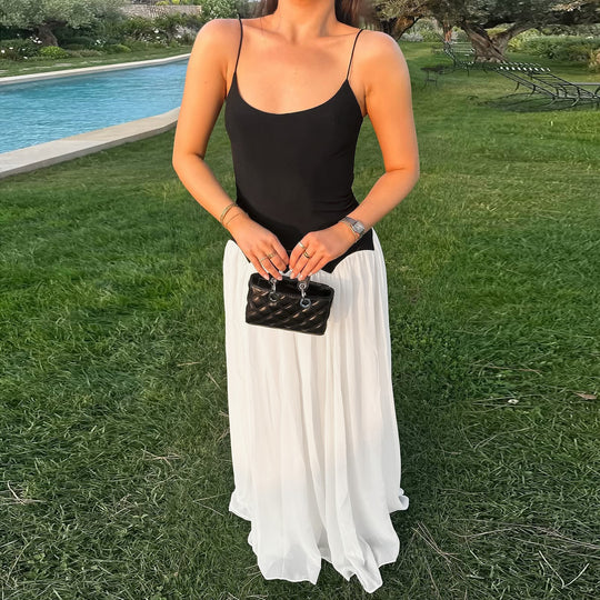 Damen Maxikleid mit raffinierten Trägern und elegantem Schnitt EB