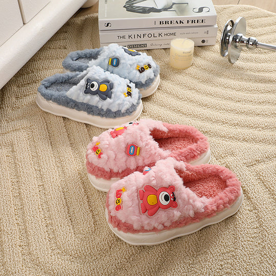 Damen Hausschuhe mit tierischem Motiv und flauschigem Futter EB