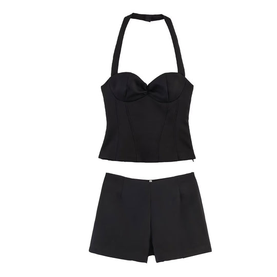 Damen Kombination aus kurzem Oberteil und Shorts EB