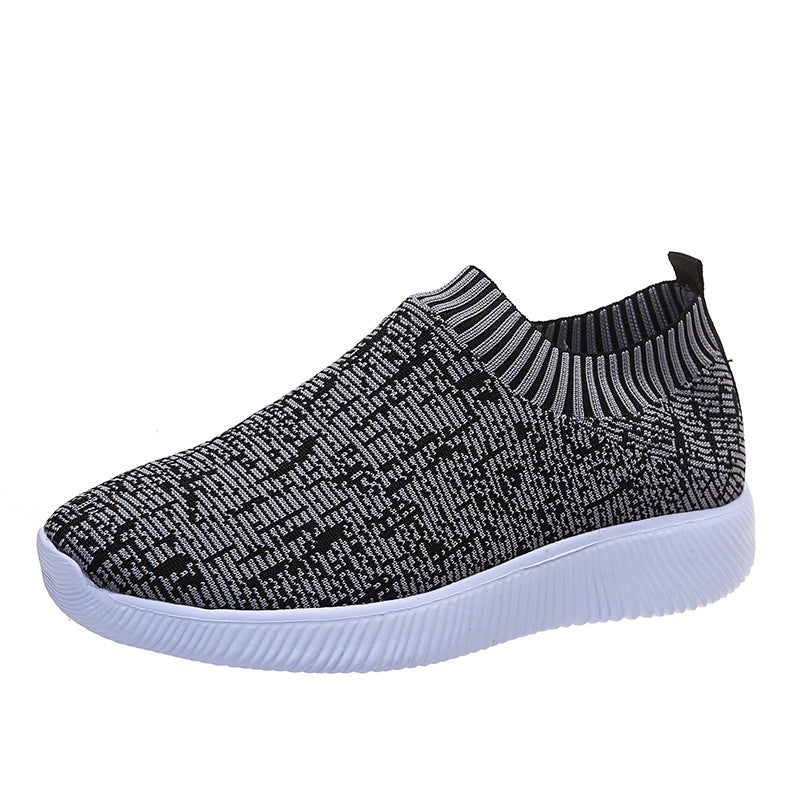 Damen Slip-On Sportschuhe mit atmungsaktiver Strick-Oberfläche und rutschfester Sohle EB