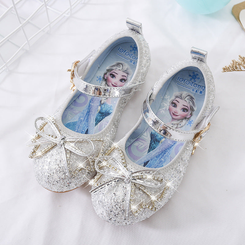 Mädchen Glitzernde Ballerina-Schuhe mit Schleifen- und Strassverzierungen EB