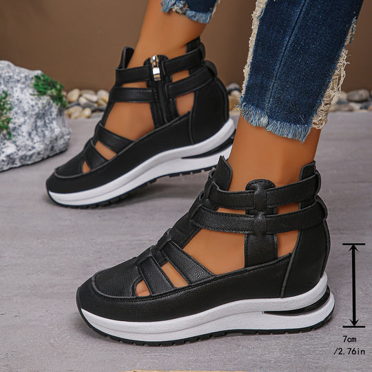 Damen Sportliche Bungee-Sneaker mit atmungsaktiven Einsätzen und rutschfester Sohle EB