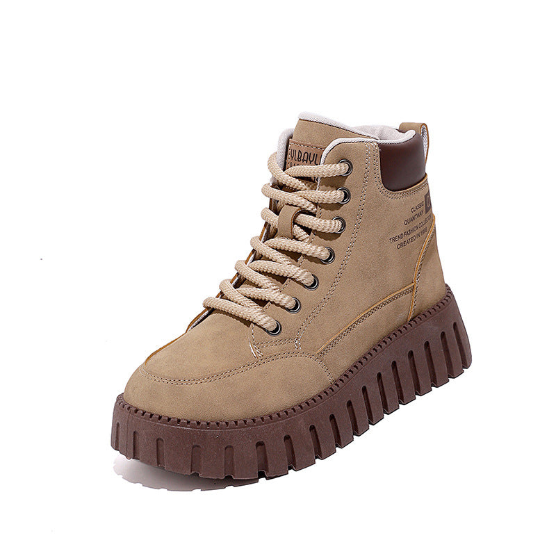 Damen High-Top Sneakers mit dicker Gummisohle und trendigem Obermaterial EB