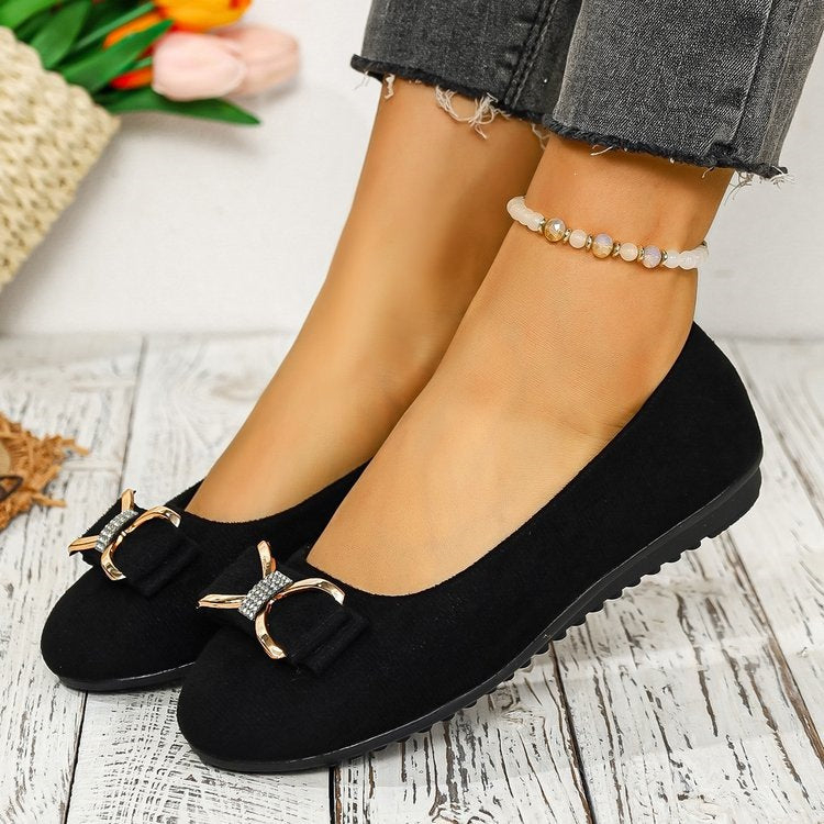 Damen Elegant designte Ballerinas mit funkelndem Schleifendetail EB