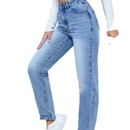 Damen Hoch taillierte Jeans mit schmalem Schnitt EB