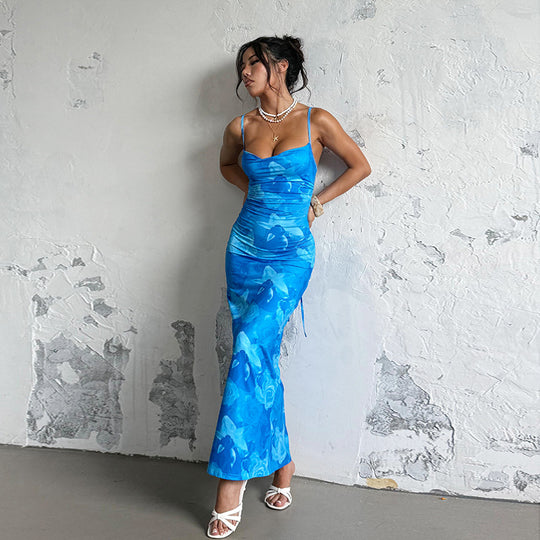 Damen Figuroptimiertes Maxikleid mit floralem Design EB
