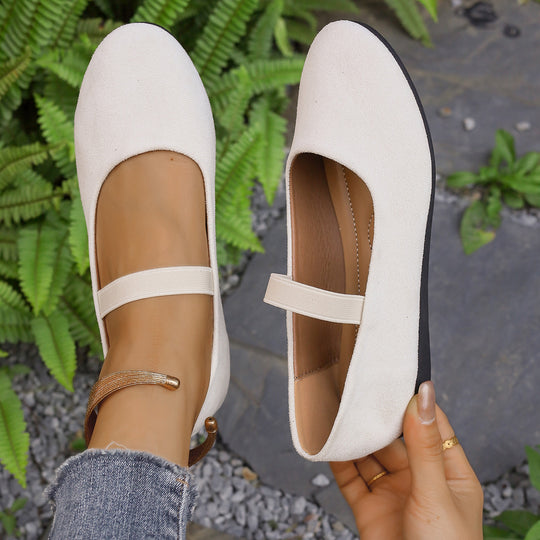 Damen Ballerinas mit verstellbarem Riemen und komfortablem Fußbett EB