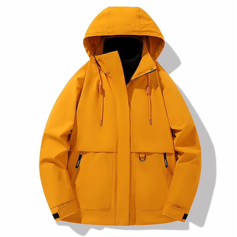 Herren wetterfeste Outdoor-Jacke mit verstellbarer Kapuze und praktischen Taschen EB