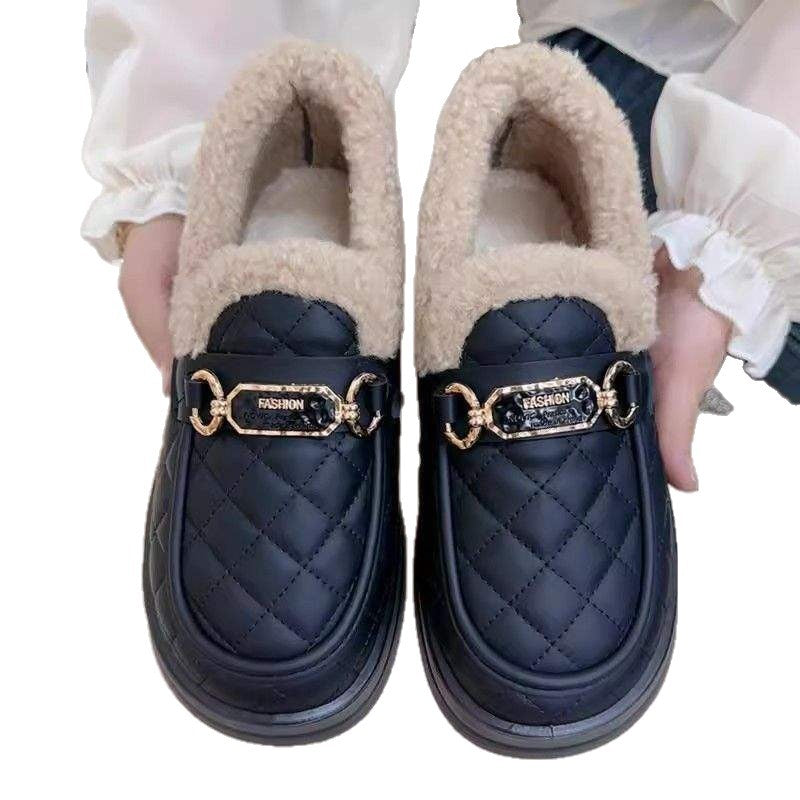 Damen Komfortable Warmfutter Slipper mit luxuriösem Design EB