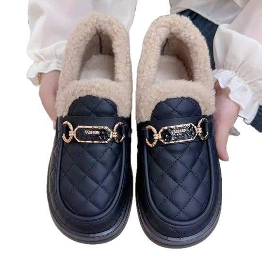 Damen Komfortable Warmfutter Slipper mit luxuriösem Design EB