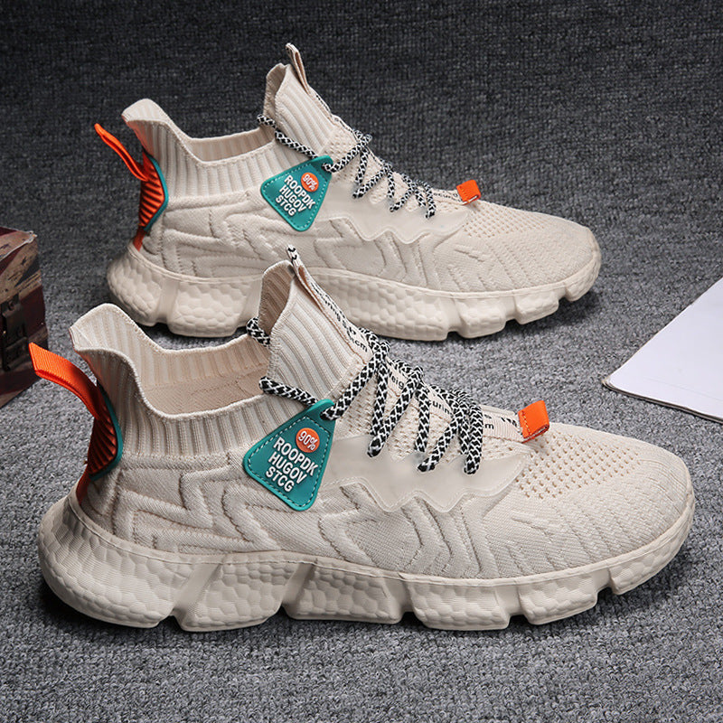 Damen Sportliche High-Performance Sneakers mit elastischem Strick-Material und leichtem Sohlenprofil EB