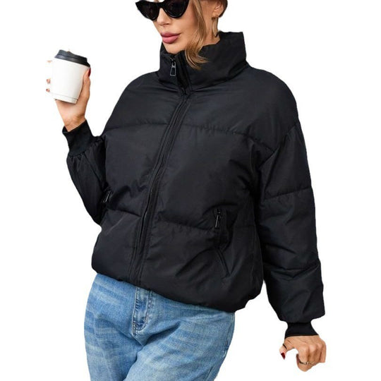 Damen Winter-Steppjacke mit hochschließendem Kragen und praktischen Reißverschlusstaschen EB