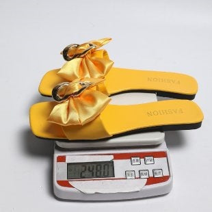 Damen eleganten und bequemen Riemchensandalen mit modischer Schleifenverzierung EB