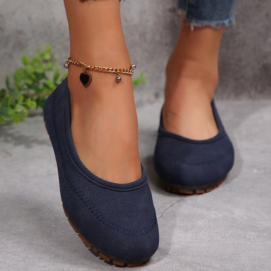 Damen  komfortable Ballerina-Slipper mit gepolstertem Komfortfußbett und rutschfester Profilsohle EB
