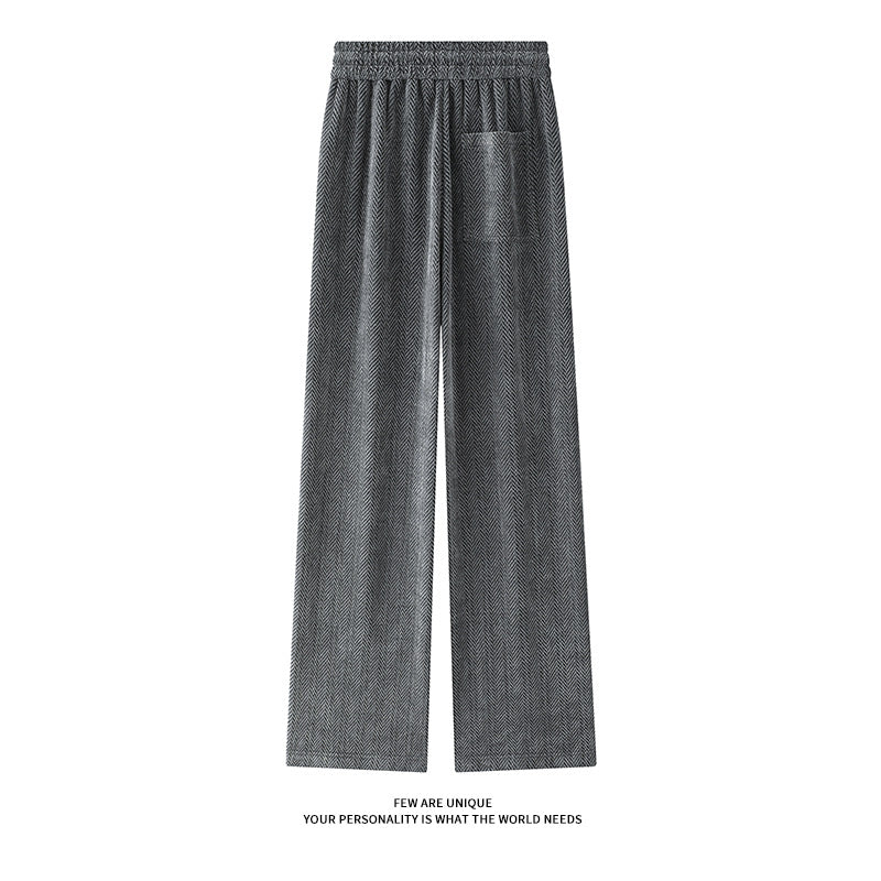 Damen weite Haremshose mit elastischem Bund und trendy Zickzackmuster EB