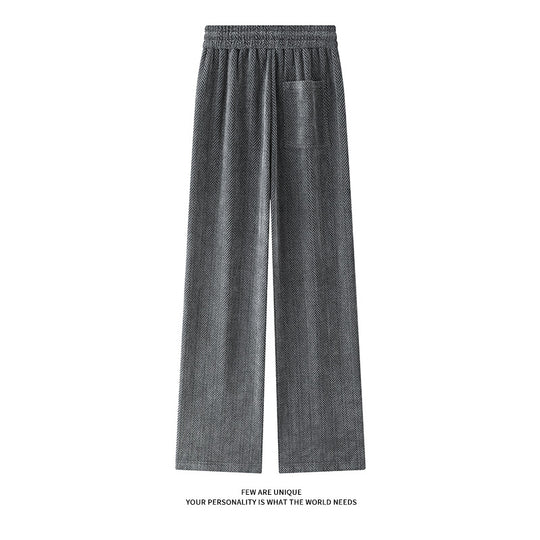 Damen weite Haremshose mit elastischem Bund und trendy Zickzackmuster EB