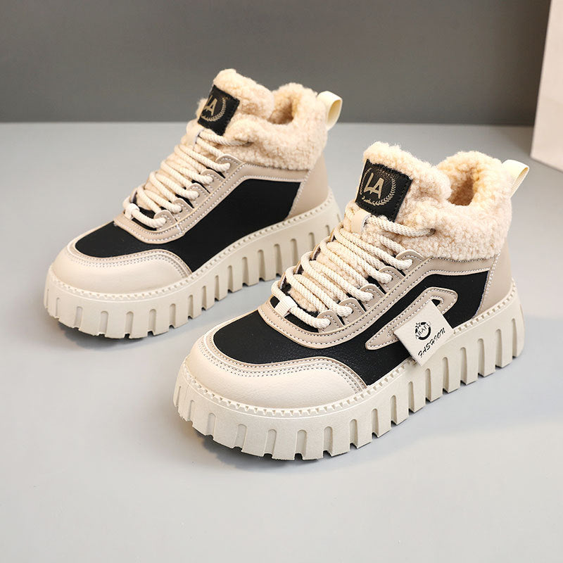 Damen modische High-Top Sneakers mit weich gefüttertem Innenfutter und rutschfester Sohle EB