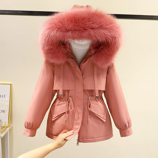 Damen Winterjacke mit funktionalem Reißverschluss und abnehmbarem Kunstpelzkragen EB