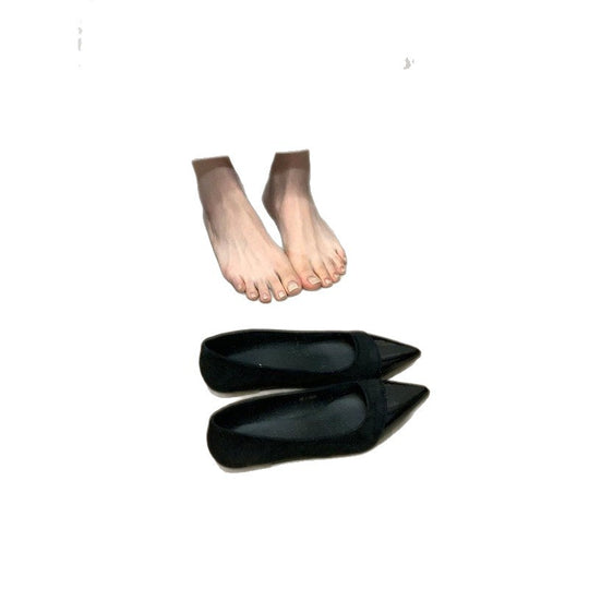 Damen spitze Ballerinas aus weichem Veloursleder EB