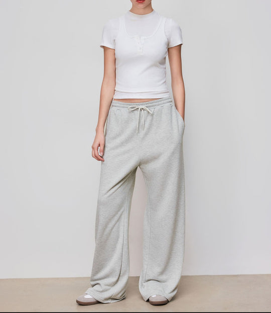 Damen weite Jersey-Hose mit elastischem Bund und Kordelzug EB