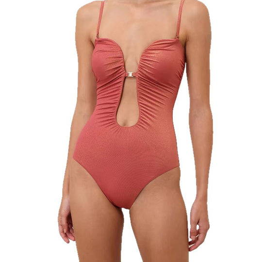Damen eleganter Einteiler-Badeanzug mit cut-out Details EB
