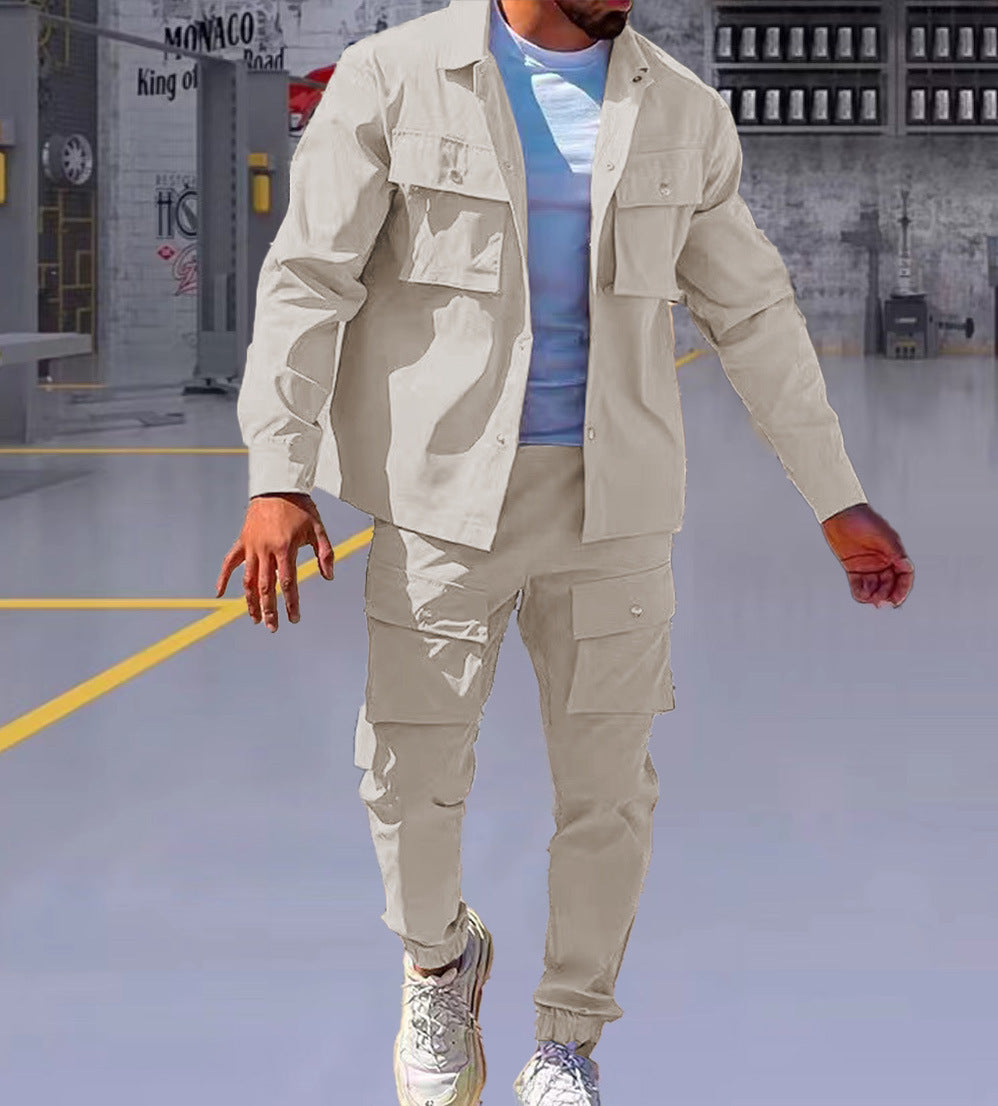 Herren bequeme Cargo-Hose und Jacke Set EB