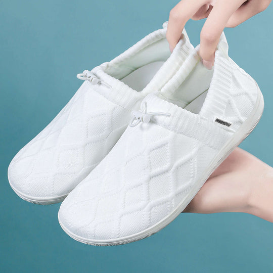 Damen nan gesteppter Strick-Slip-On mit elastischem Schlupfschaft und Kordelstopp EB