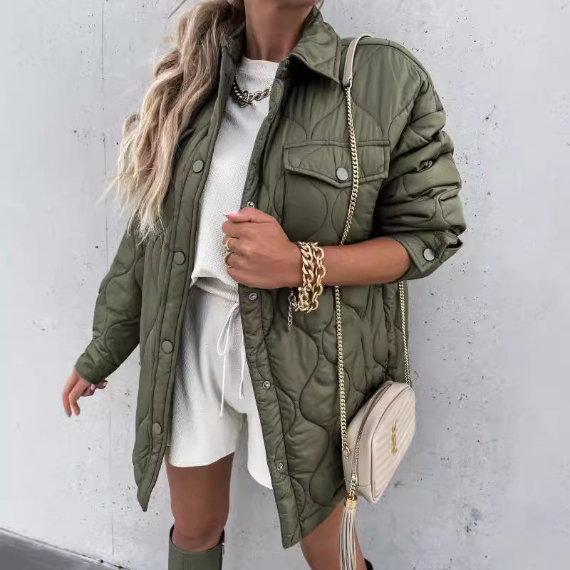Damen gesteppte Übergangsjacke mit praktischen Taschen EB