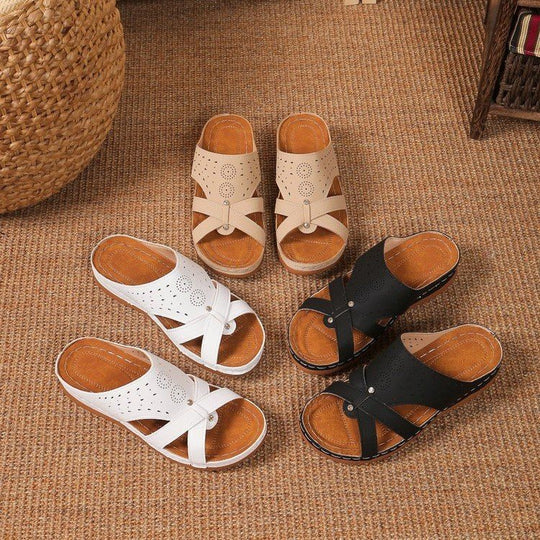 Damen Komfortable und elegante Sandalen mit atmungsaktiven Cut-Outs EB