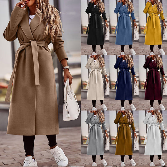 Damen eleganter und warmer Wollmantel EB